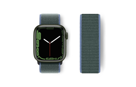 Newface Apple Watch 40mm Hasırlı Cırtcırtlı Kordon - Mavi-Yeşil