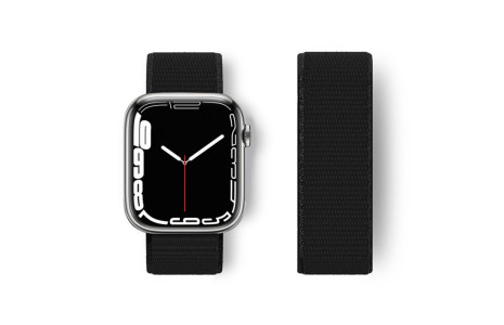 Newface Apple Watch 40mm Hasırlı Cırtcırtlı Kordon - Siyah