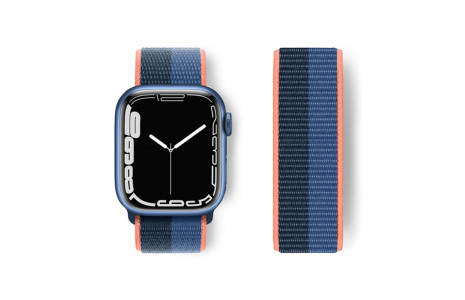 Newface Apple Watch 40mm Hasırlı Cırtcırtlı Kordon - Siyah-Mavi