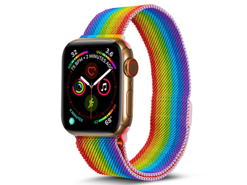 Newface Apple Watch 40mm Metal Mıknatıslı Kordon - Gökkuşağı
