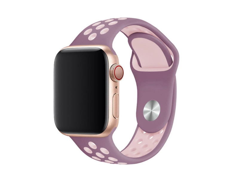 Newface Apple Watch 40mm Spor Delikli Kordon - Mor-Pembe