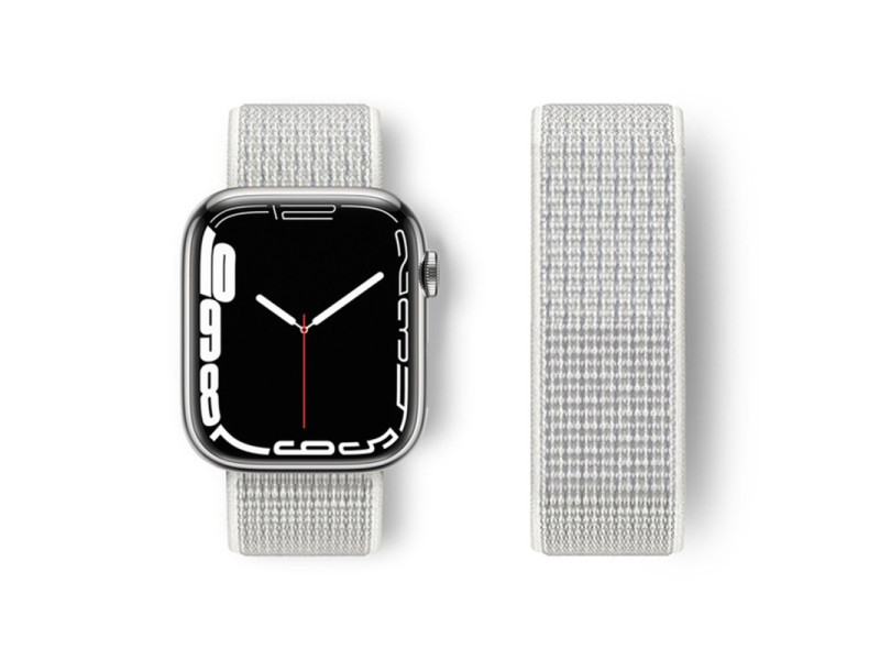 Newface Apple Watch 41mm Hasırlı Cırtcırtlı Kordon - Beyaz