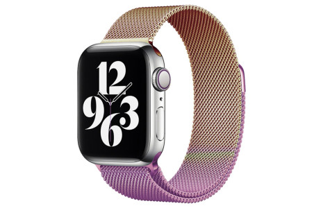 Newface Apple Watch 41mm Metal Mıknatıslı Kordon - Mor-Rose