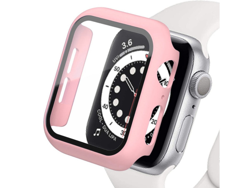 Newface Apple Watch 45mm Camlı Kasa Ekran Koruyucu - Rose Gold