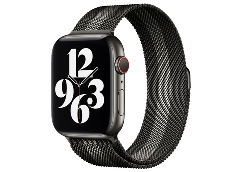 Newface Apple Watch 45mm Metal Mıknatıslı Kordon - Siyah-Beyaz