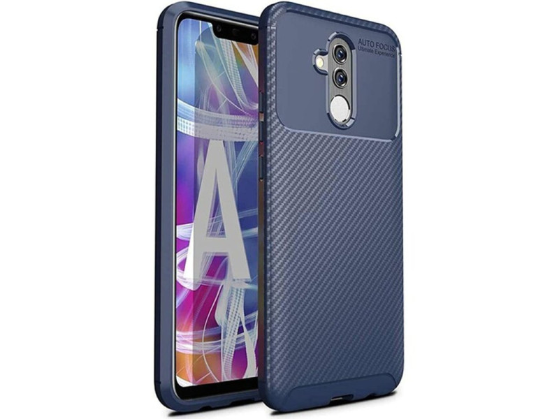 Newface Huawei Mate 20 Lite Kılıf Focus Karbon Silikon - Lacivert