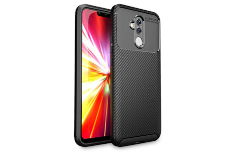 Newface Huawei Mate 20 Lite Kılıf Focus Karbon Silikon - Siyah