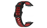 Newface Huawei Watch Fit 2 Spor Delikli Kordon - Siyah-Kırmızı