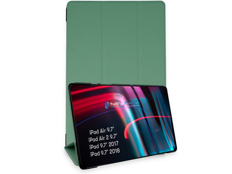 Newface iPad 9.7 (2017) Kılıf Tablet Smart Kılıf - Koyu Yeşil