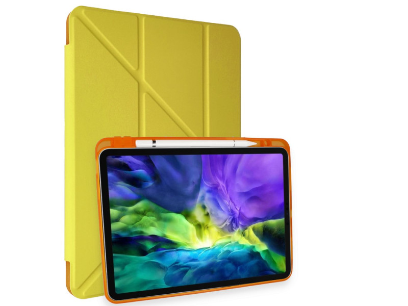 Newface iPad Air 4 10.9 Kılıf Kalemlikli Mars Tablet Kılıfı - Açık Sarı