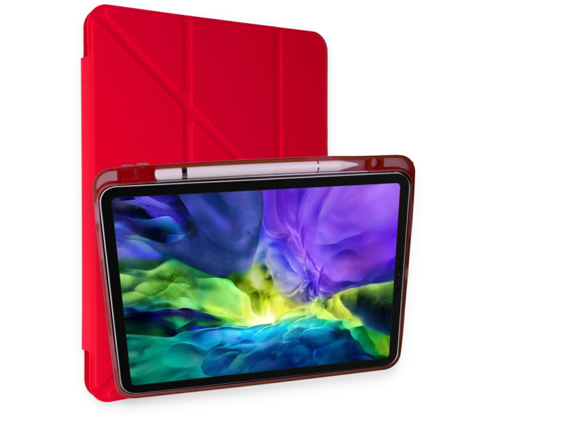 Newface iPad Pro 11 (2018) Kılıf Kalemlikli Mars Tablet Kılıfı - Kırmızı