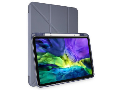 Newface iPad Pro 12.9 (2020) Kılıf Kalemlikli Hugo Tablet Kılıfı - Lila