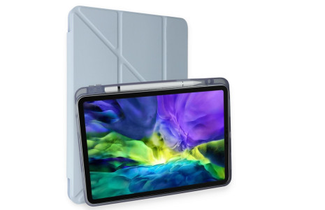 Newface iPad Pro 12.9 (2020) Kılıf Kalemlikli Hugo Tablet Kılıfı - Mavi