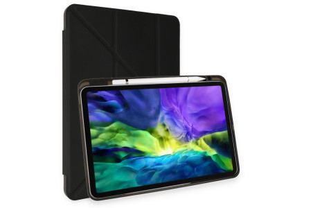 Newface iPad Pro 12.9 (2020) Kılıf Kalemlikli Hugo Tablet Kılıfı - Siyah