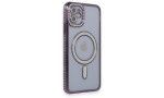 Newface iPhone 11 Kılıf Joke Simli Magneticsafe Kılıf - Derin Mor
