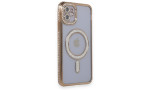 Newface iPhone 11 Kılıf Joke Simli Magneticsafe Kılıf - Gold