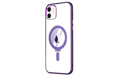 Newface iPhone 12 Kılıf Mudo Magneticsafe Standlı Kapak - Derin Mor