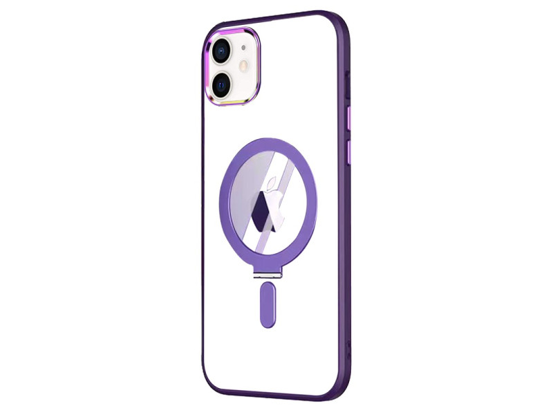 Newface iPhone 12 Kılıf Mudo Magneticsafe Standlı Kapak - Derin Mor