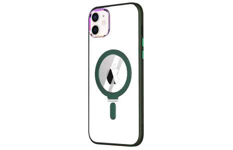 Newface iPhone 12 Kılıf Mudo Magneticsafe Standlı Kapak - Köknar Yeşili