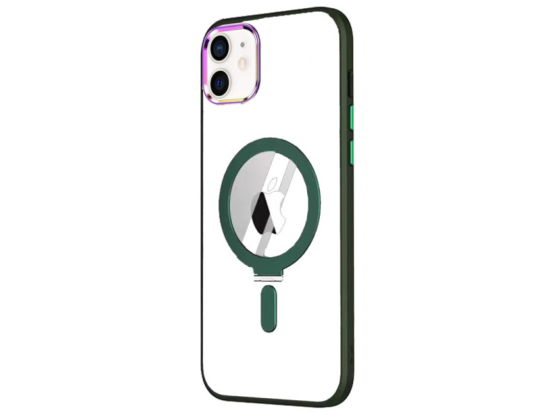 Newface iPhone 12 Kılıf Mudo Magneticsafe Standlı Kapak - Köknar Yeşili