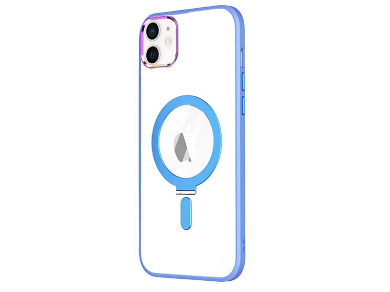 Newface iPhone 12 Kılıf Mudo Magneticsafe Standlı Kapak - Sierra Blue