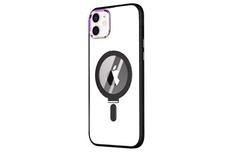 Newface iPhone 12 Kılıf Mudo Magneticsafe Standlı Kapak - Siyah