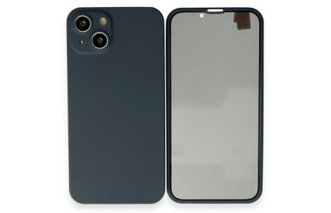Newface iPhone 13 Kılıf 360 Mat Full Body Silikon Kapak - Açık Mavi