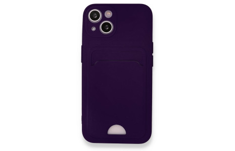 Newface iPhone 13 Kılıf Kelvin Kartvizitli Silikon - Derin Mor