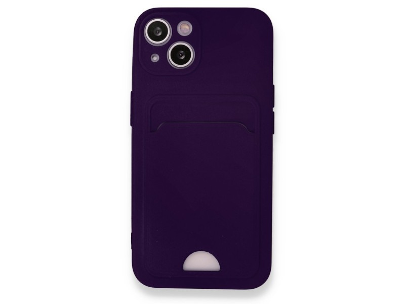 Newface iPhone 13 Kılıf Kelvin Kartvizitli Silikon - Derin Mor