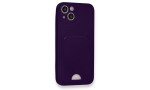 Newface iPhone 13 Kılıf Kelvin Kartvizitli Silikon - Derin Mor