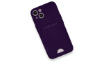 Newface iPhone 13 Kılıf Kelvin Kartvizitli Silikon - Derin Mor