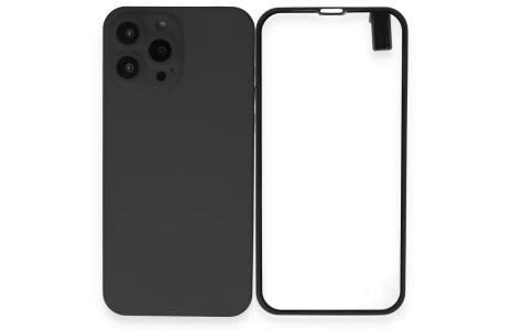 Newface iPhone 13 Pro Max Kılıf 360 Full Body Silikon Kapak - Siyah