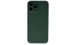 Newface iPhone 13 Pro Max Kılıf 360 Mat Full Body Silikon Kapak - Koyu Yeşil