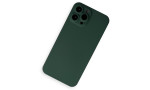 Newface iPhone 13 Pro Max Kılıf 360 Mat Full Body Silikon Kapak - Koyu Yeşil