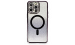 Newface iPhone 13 Pro Max Kılıf Joke Simli Magneticsafe Kılıf - Derin Mor
