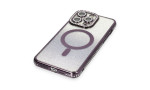 Newface iPhone 13 Pro Max Kılıf Joke Simli Magneticsafe Kılıf - Derin Mor