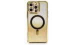 Newface iPhone 13 Pro Max Kılıf Joke Simli Magneticsafe Kılıf - Gold