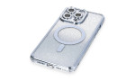Newface iPhone 13 Pro Max Kılıf Joke Simli Magneticsafe Kılıf - Mavi