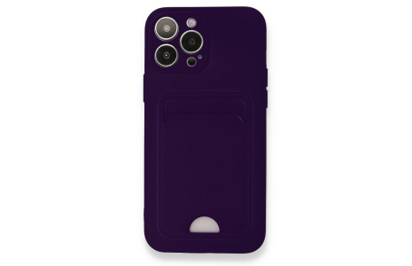 Newface iPhone 13 Pro Max Kılıf Kelvin Kartvizitli Silikon - Derin Mor