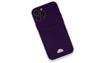 Newface iPhone 13 Pro Max Kılıf Kelvin Kartvizitli Silikon - Derin Mor