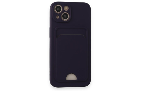Newface iPhone 14 Kılıf Kelvin Kartvizitli Silikon - Derin Mor