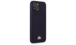 Newface iPhone 14 Kılıf Kelvin Kartvizitli Silikon - Derin Mor