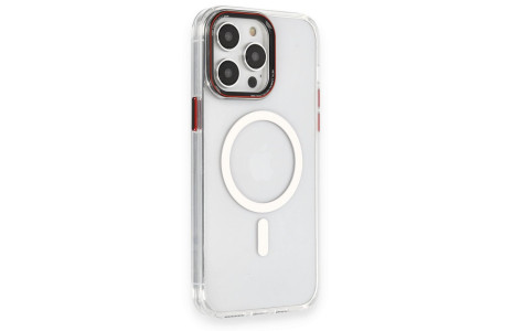 Newface iPhone 14 Pro Kılıf Dinamik Magneticsafe Silikon - Şeffaf