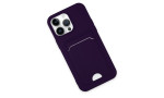 Newface iPhone 14 Pro Kılıf Kelvin Kartvizitli Silikon - Derin Mor