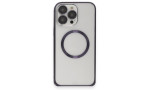 Joko iPhone 14 Pro Kılıf Metal Bumper Magneticsafe Kapak - Derin Mor