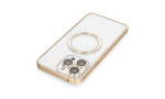 Joko iPhone 14 Pro Kılıf Metal Bumper Magneticsafe Kapak - Gold