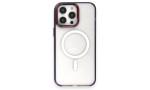 Newface iPhone 14 Pro Max Kılıf Dinamik Magneticsafe Silikon - Derin Mor