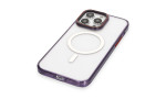 Newface iPhone 14 Pro Max Kılıf Dinamik Magneticsafe Silikon - Derin Mor