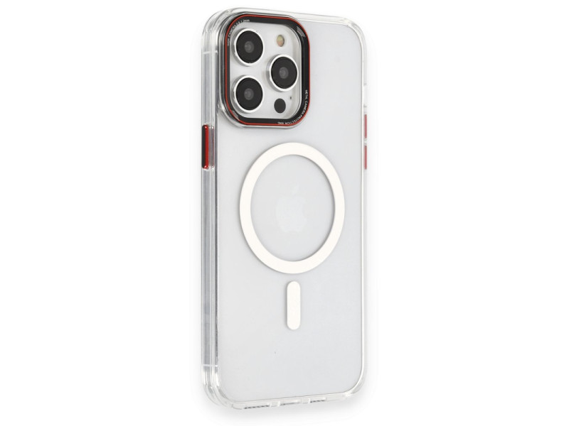 Newface iPhone 14 Pro Max Kılıf Dinamik Magneticsafe Silikon - Şeffaf