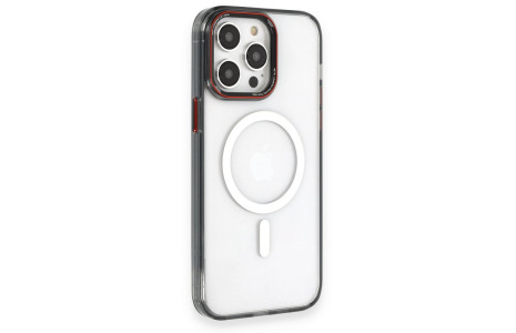 Newface iPhone 14 Pro Max Kılıf Dinamik Magneticsafe Silikon - Siyah